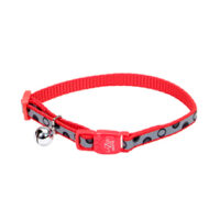 Collar Gato Lazer Brite Reflectivo Circulos Rojo
