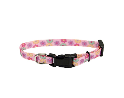 Collar Lilpals X Small Flores Rosado