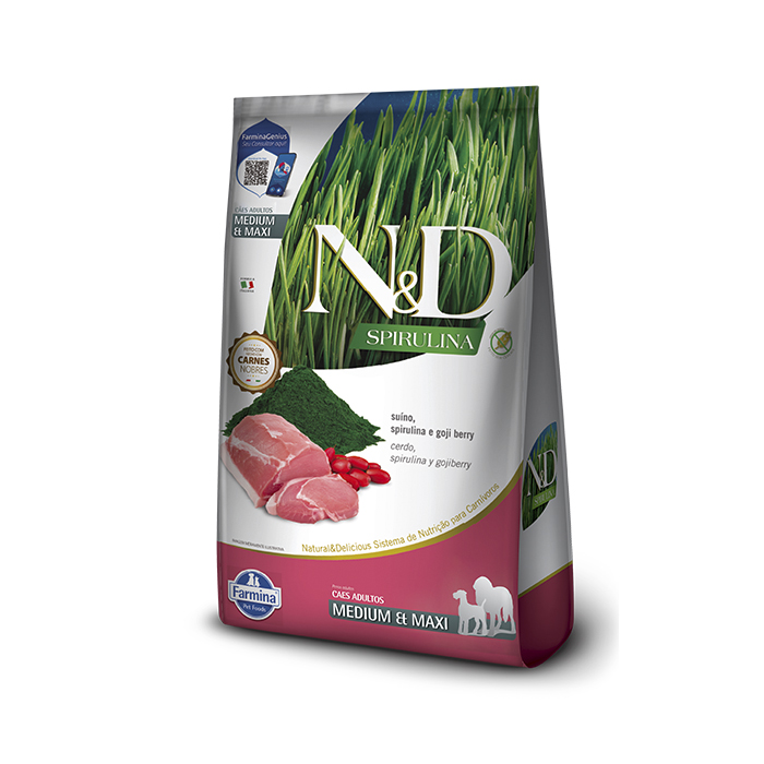 N&D Dog Spirulina Suino Adul. Med/Max x 10.1 kg