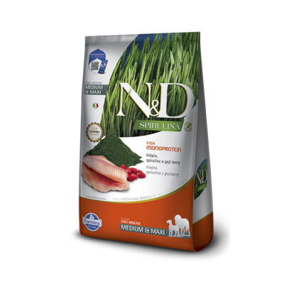 N&D Dog Spirulina Tilapia Adt Md/Mx x 10.1 kg